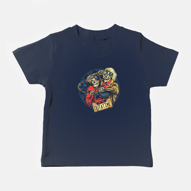 Time is Up-baby basic tee-glitchygorilla