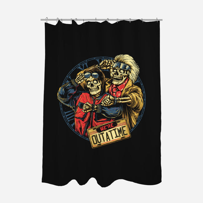 Time is Up-none polyester shower curtain-glitchygorilla