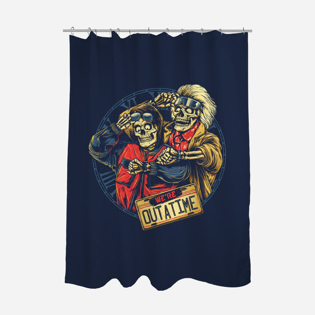 Time is Up-none polyester shower curtain-glitchygorilla