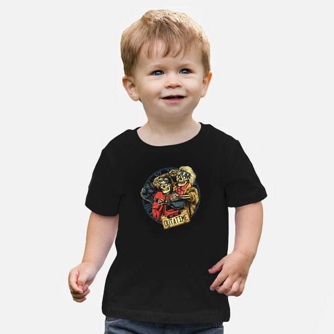 Time is Up-baby basic tee-glitchygorilla