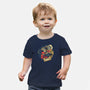 Time is Up-baby basic tee-glitchygorilla