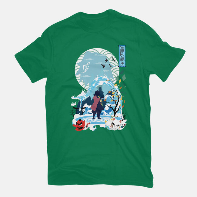Giyu Tomioka Negative Space-womens fitted tee-SwensonaDesigns
