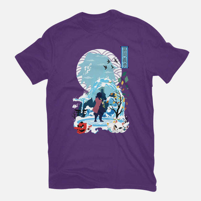 Giyu Tomioka Negative Space-womens fitted tee-SwensonaDesigns