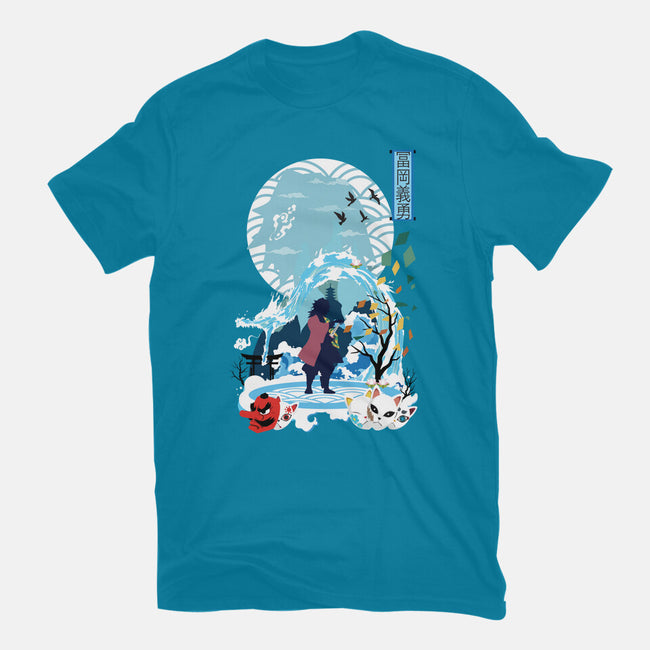 Giyu Tomioka Negative Space-womens fitted tee-SwensonaDesigns