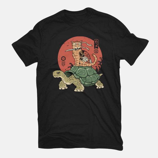 Catana On Turtle-womens fitted tee-vp021
