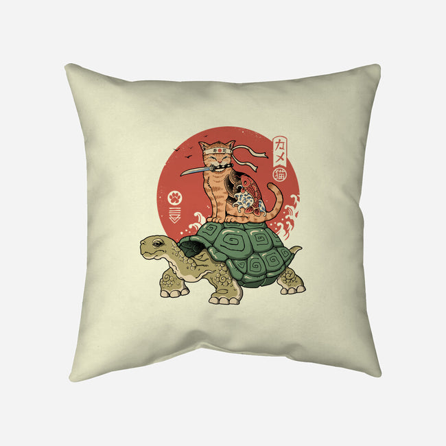 Catana On Turtle-none removable cover throw pillow-vp021