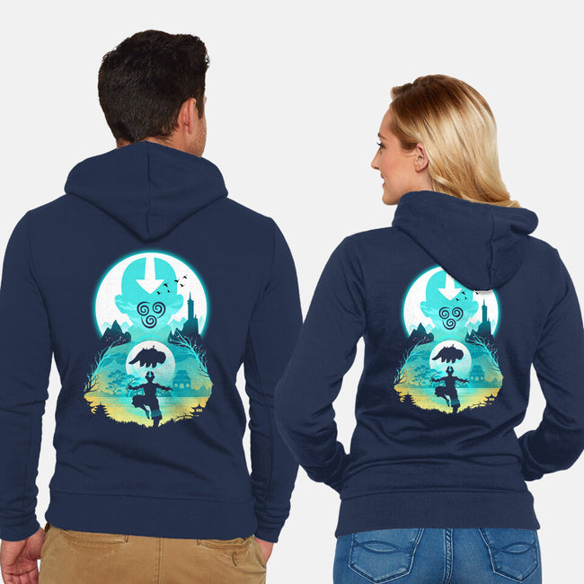Airbender Landscape-unisex zip-up sweatshirt-dandingeroz