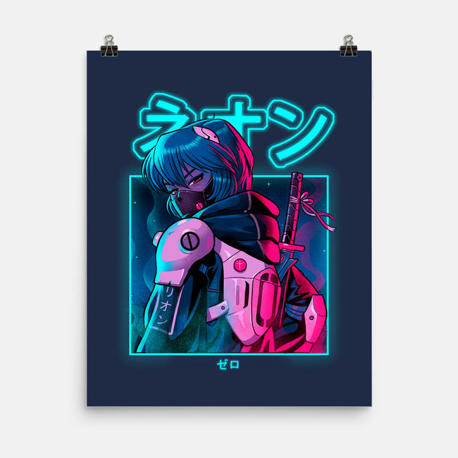 Neon Zero-none matte poster-Bruno Mota