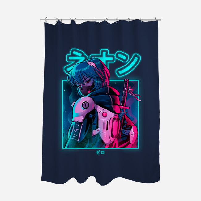 Neon Zero-none polyester shower curtain-Bruno Mota