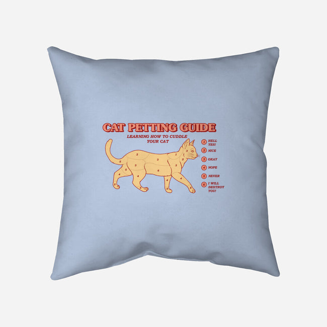 Cat Petting Guide-none removable cover throw pillow-Thiago Correa