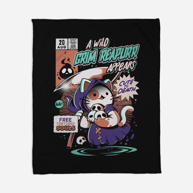 Grim Reapurr-none fleece blanket-ilustrata