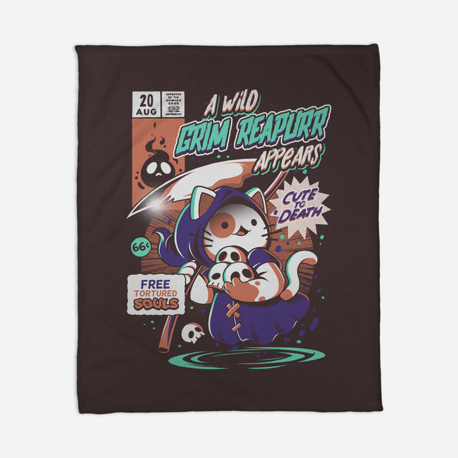 Grim Reapurr-none fleece blanket-ilustrata