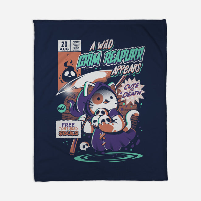 Grim Reapurr-none fleece blanket-ilustrata