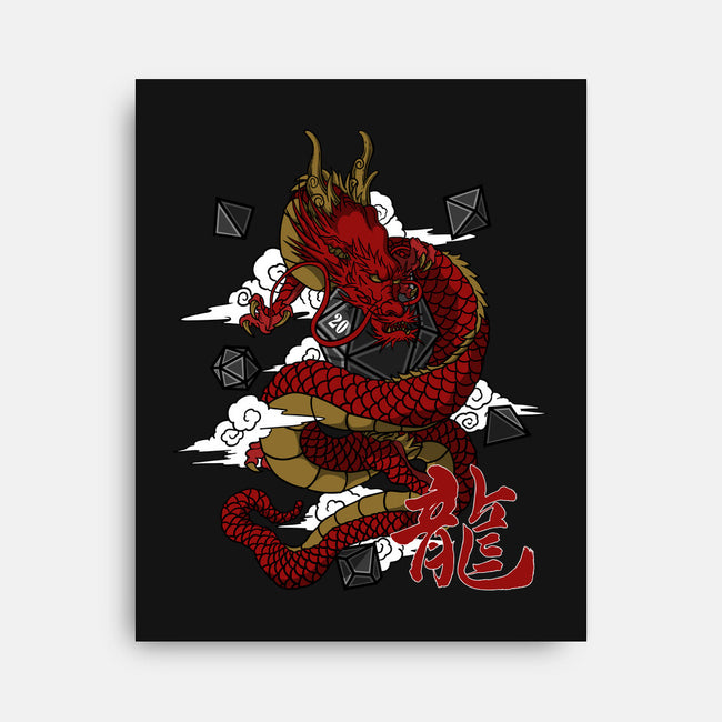 The Dice Dragon-none stretched canvas-ShirtGoblin