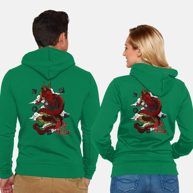The Dice Dragon-unisex zip-up sweatshirt-ShirtGoblin