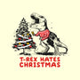 T-Rex Hates Christmas-none stretched canvas-NemiMakeit