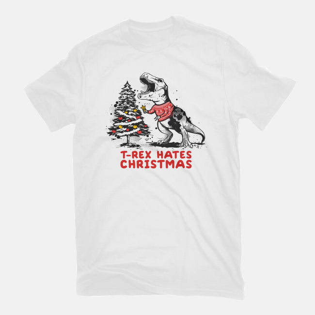 T-Rex Hates Christmas-womens fitted tee-NemiMakeit