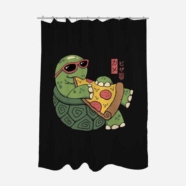 Pizza Turtle-none polyester shower curtain-vp021
