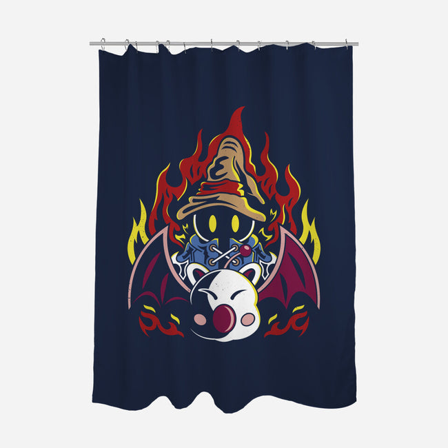 Vivi And Moogle-none polyester shower curtain-Logozaste