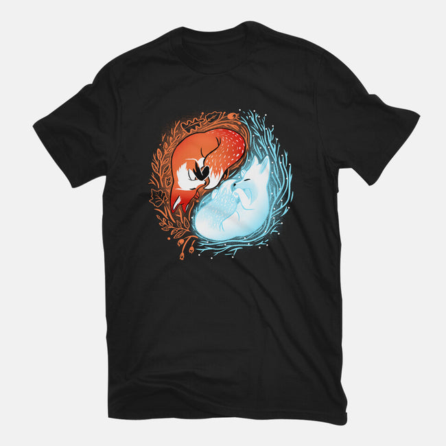 Autumn And Winter Fox-mens heavyweight tee-IKILO
