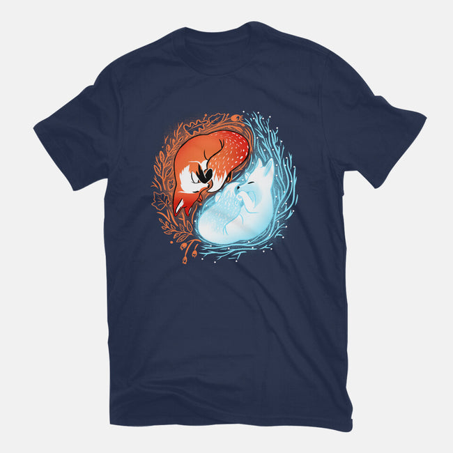 Autumn And Winter Fox-mens heavyweight tee-IKILO