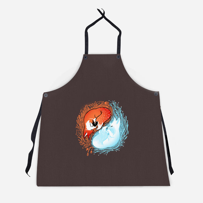Autumn And Winter Fox-unisex kitchen apron-IKILO