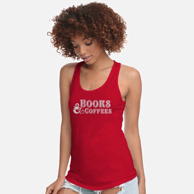 Books And Coffees-womens racerback tank-DrMonekers