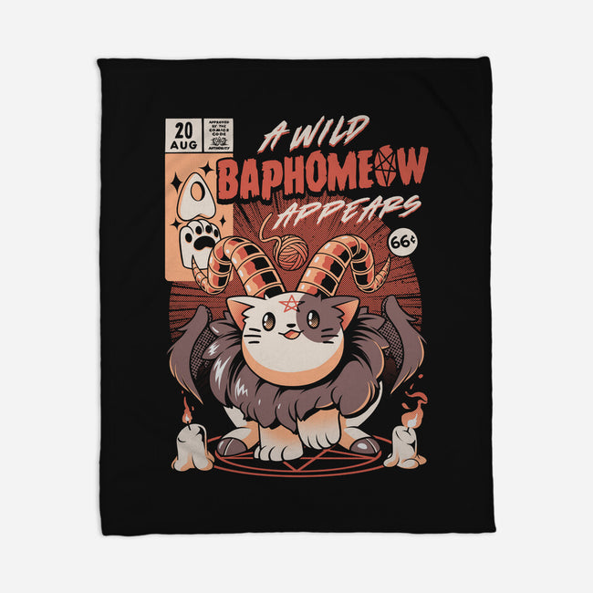 Baphomeow-none fleece blanket-ilustrata