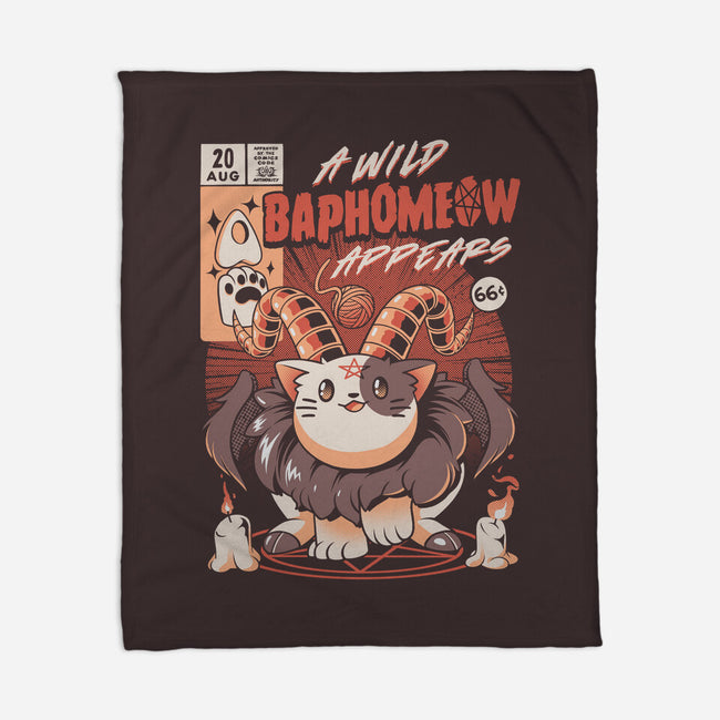 Baphomeow-none fleece blanket-ilustrata