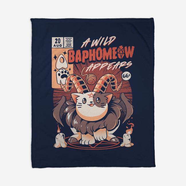 Baphomeow-none fleece blanket-ilustrata