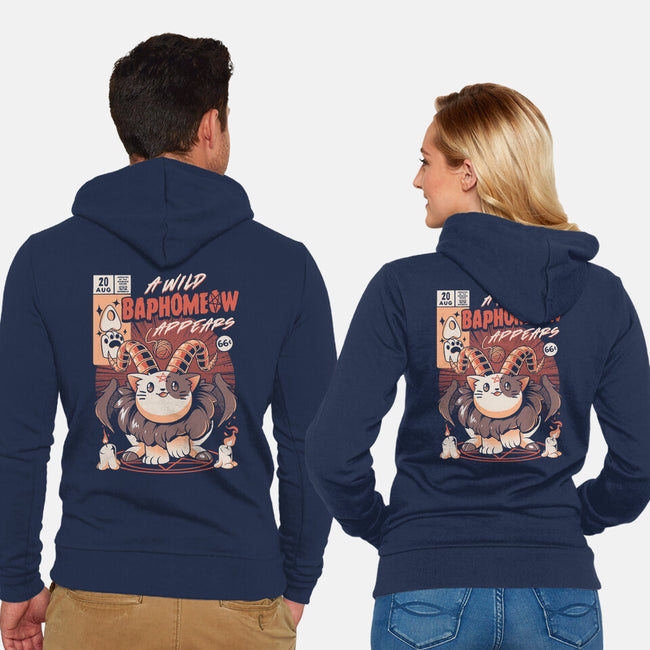 Baphomeow-unisex zip-up sweatshirt-ilustrata