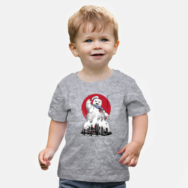 Marshmallow Man Sumi-E-baby basic tee-DrMonekers