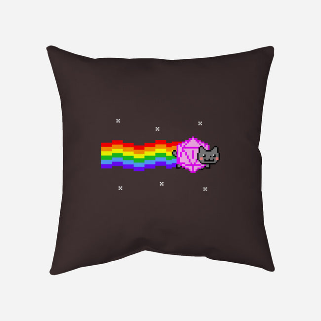 Nyan D20 Cat-none removable cover throw pillow-ShirtGoblin