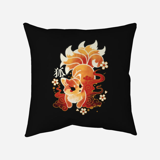Kitsune Kawaii-none non-removable cover w insert throw pillow-NemiMakeit