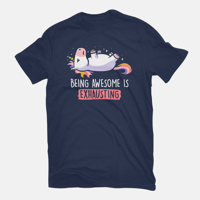 Being Awesome Is Exhausting-youth basic tee-eduely