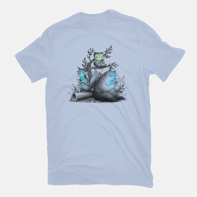 Connecting With The Forest Animals-mens premium tee-tobefonseca