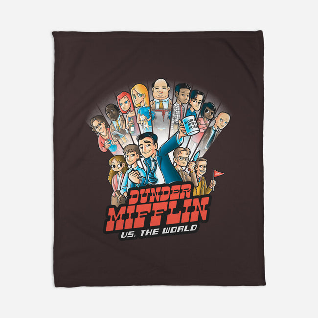 Dunder Mifflin Vs The world-none fleece blanket-trheewood
