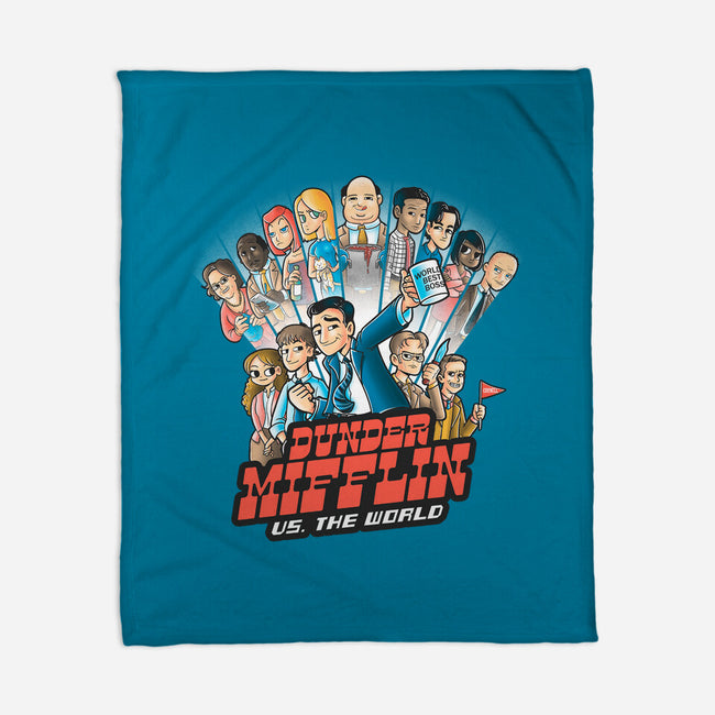 Dunder Mifflin Vs The world-none fleece blanket-trheewood
