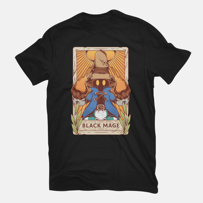 Black Mage Tarot Card-unisex basic tee-Alundrart