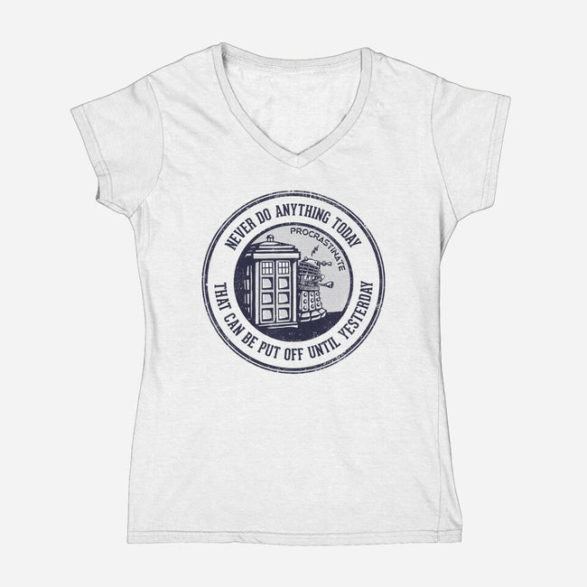 Procrastinator-womens v-neck tee-kg07