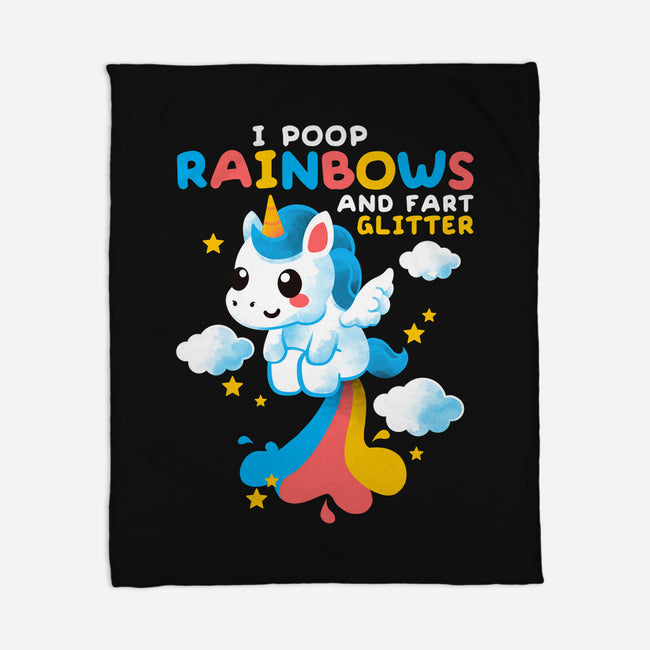 Pooping Rainbows-none fleece blanket-NemiMakeit
