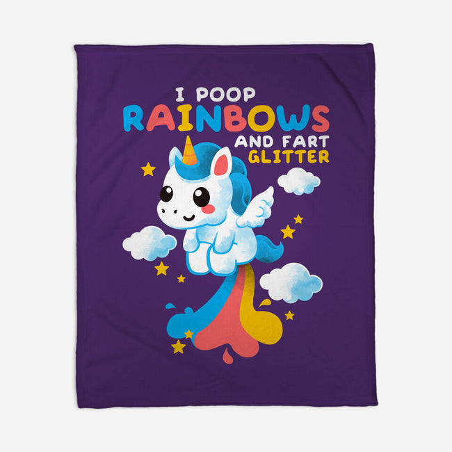Pooping Rainbows-none fleece blanket-NemiMakeit