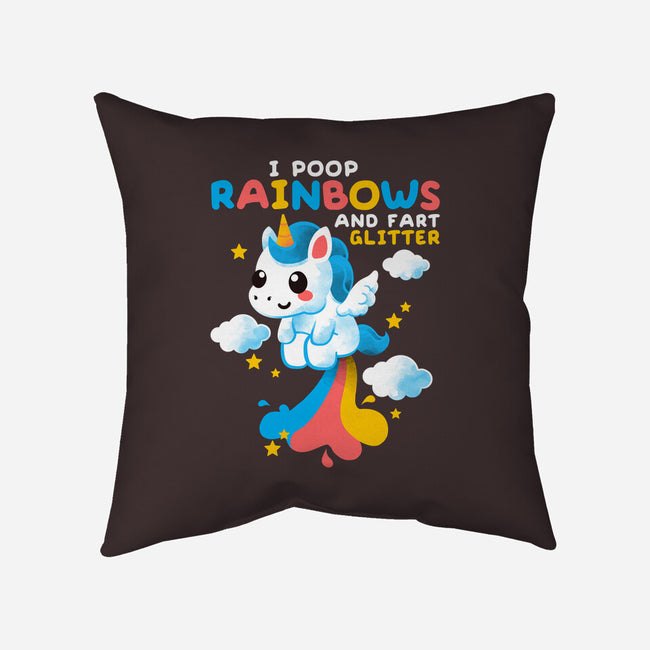 Pooping Rainbows-none removable cover throw pillow-NemiMakeit