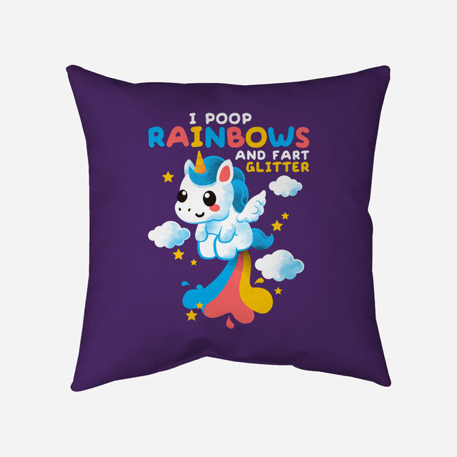 Pooping Rainbows-none removable cover throw pillow-NemiMakeit