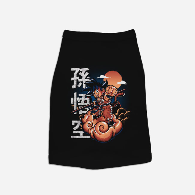 Goku In The Golden Cloud-cat basic pet tank-Knegosfield