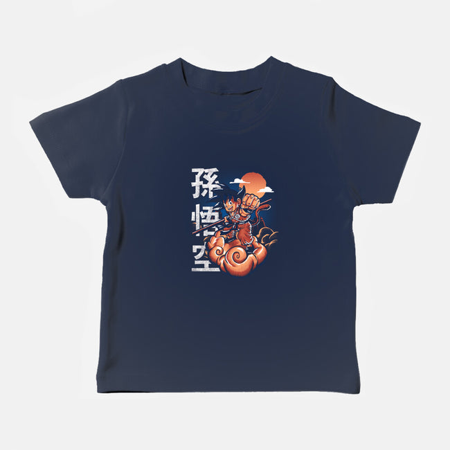 Goku In The Golden Cloud-baby basic tee-Knegosfield