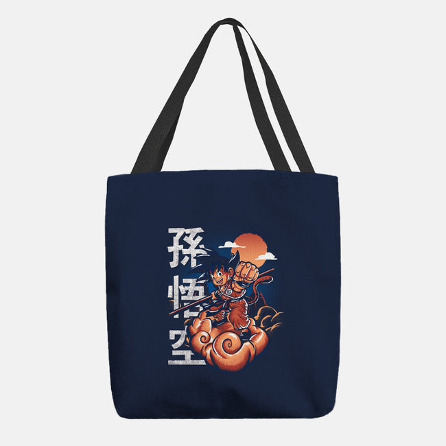 Goku In The Golden Cloud-none basic tote-Knegosfield