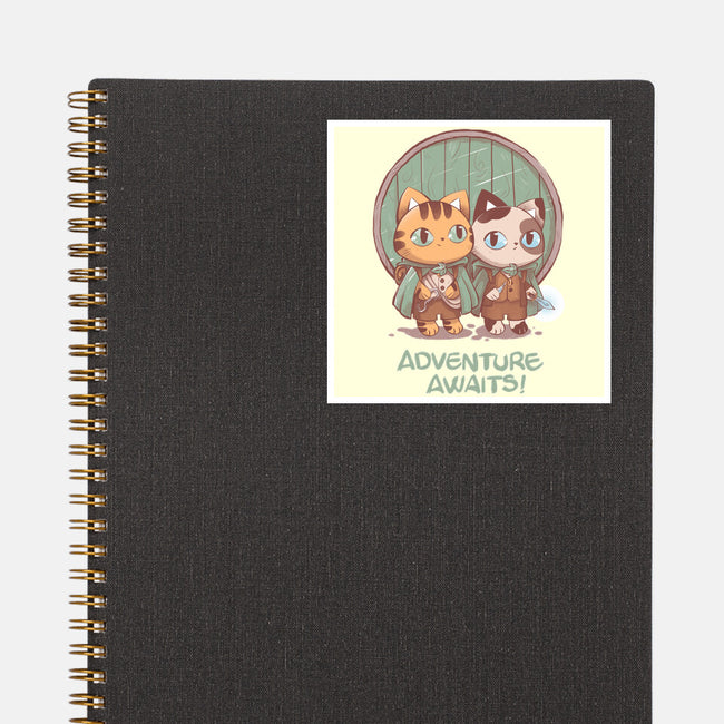 Kitten Adventure Awaits-none glossy sticker-ricolaa
