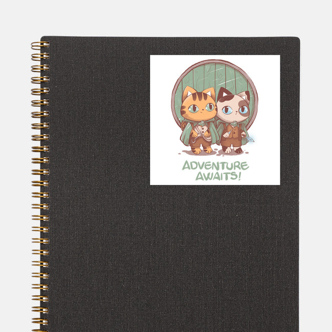 Kitten Adventure Awaits-none glossy sticker-ricolaa