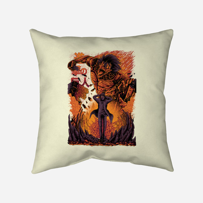 Eren X Attack Titan-none removable cover throw pillow-alanside